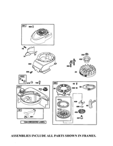 Rewind Starter/Fuel Tank Diagram and Parts List for 124T05-0947-EA  Briggs and Stratton Engine